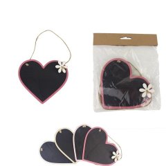 Dekorační srdce, 4 ks D3739 Nábytek - Bytové doplňky a dekorace - Sváteční dekorace - Velikonoční dekorace