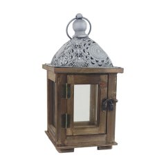 Dřevěná lucerna D7096 Nábytek - Bytové doplňky a dekorace - Vůně do bytu a svíčky - Svícny