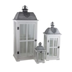 Dřevěná lucerna S/3 D6494 Nábytek - Bytové doplňky a dekorace - Vůně do bytu a svíčky - Svícny