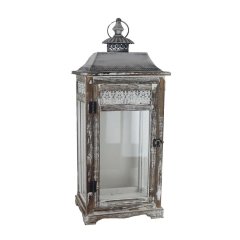 Dřevěná lucerna střední D6044/S Nábytek - Bytové doplňky a dekorace - Vůně do bytu a svíčky - Svícny