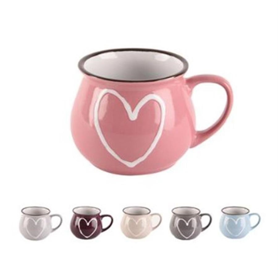 Hrnek keramický SRDCE 0,32 sada mix 6 ks O0268 - Dům, byt a zahrada