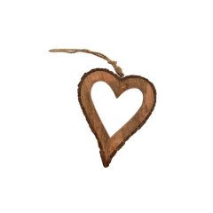Srdce mango/kůra závěsné O0520 Nábytek - Bytové doplňky a dekorace - Sváteční dekorace - Vánoční dekorace