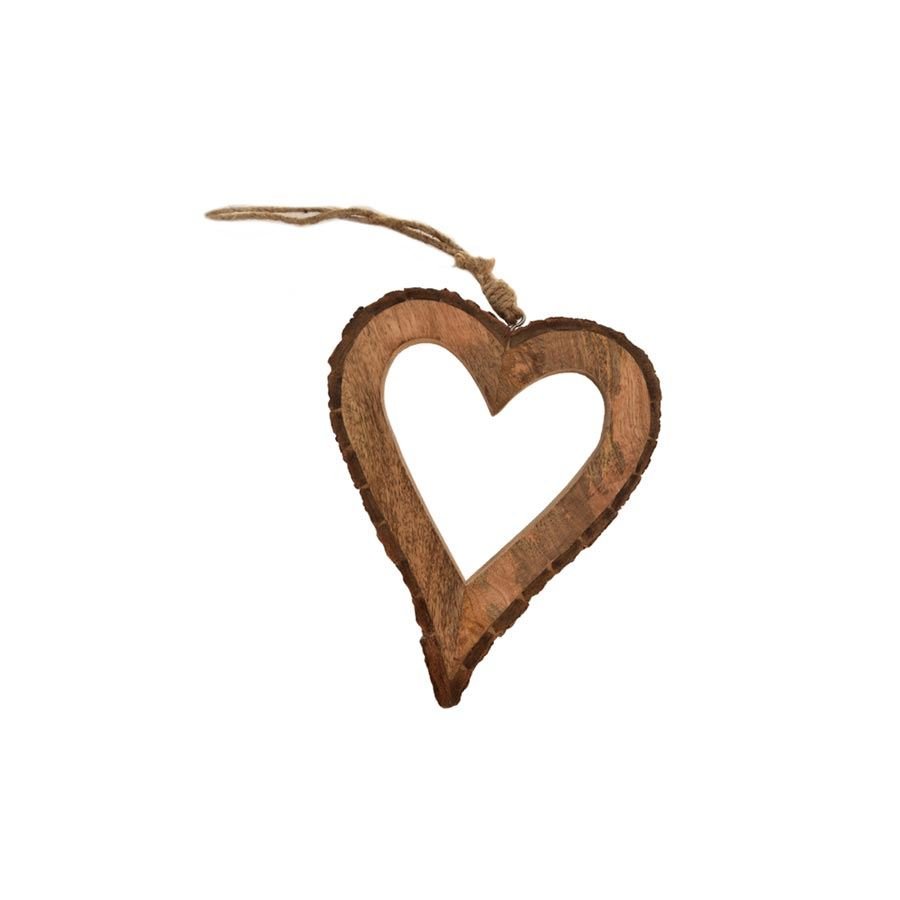 Srdce mango/kůra závěsné O0520 - Vánoční dekorace