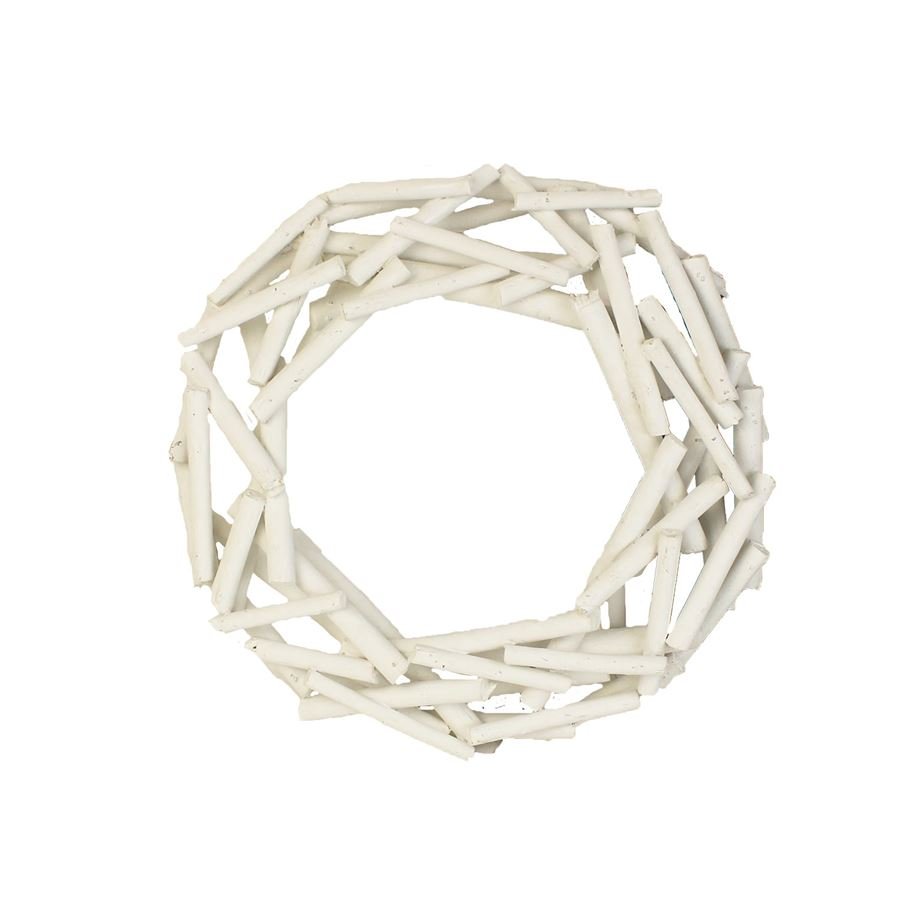 Věnec z dřívek bílý pr. 30 cm P0275 - Dům, byt a zahrada