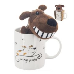 Hrnek porcelánový + hračka pejsek 0,39 l O0321 Dům, byt a zahrada