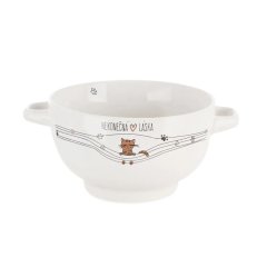 Miska keramická NEKONEČNÁ LÁSKA kočka průměr 14 cm O0347 Dům, byt a zahrada
