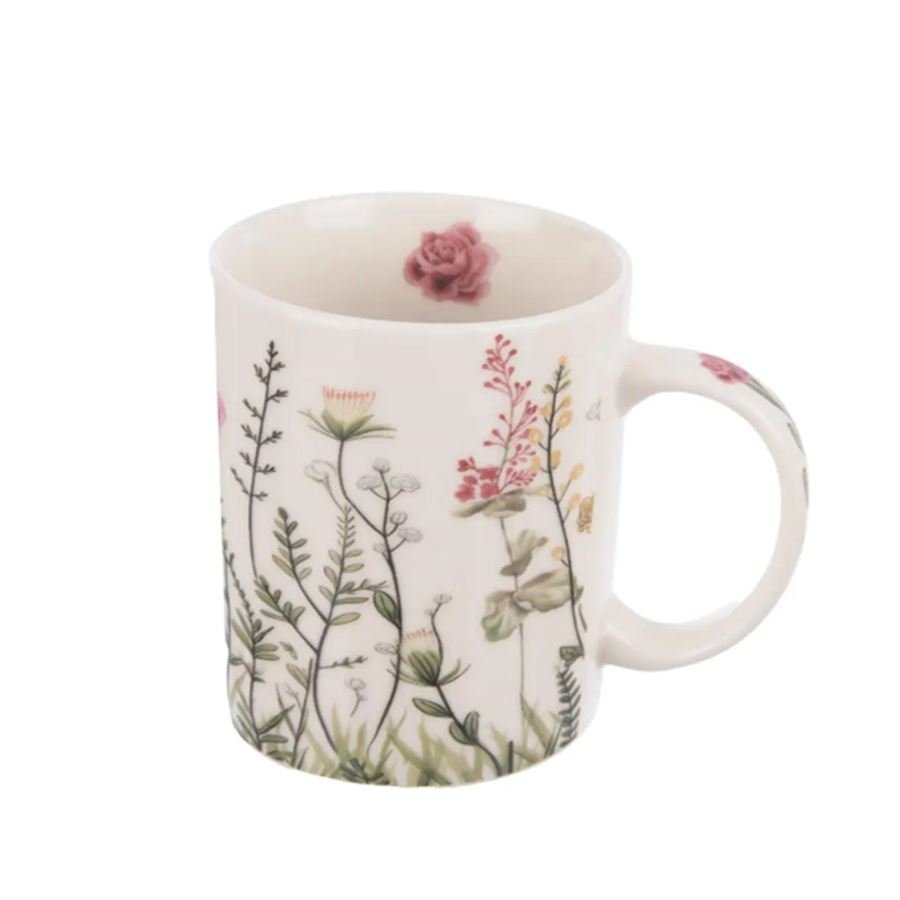 Hrnek porcelán květ růžový 330 ml O0578