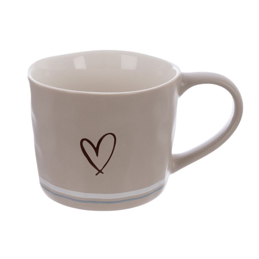 Dům, byt a zahrada - Hrnek porcelánový SRDCE 0,4 l béžová O0644-26 Hrnek porcelánový SRDCE 0,4 l béžová O0644-26 - Dům, byt a zahrada