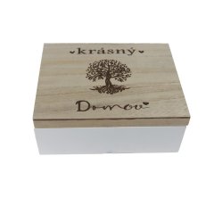 Dřevěná krabička D8316 Nábytek - Bytové doplňky a dekorace - Sváteční dekorace - Vánoční dekorace